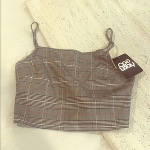 One Way Plaid crop top BNWT